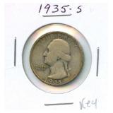 1935-S Washington Silver Quarter