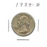 1939-D Washington Silver Quarter
