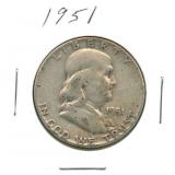 1951 Franklin Silver Half Dollar