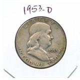 1953-D Franklin Silver Half Dollar