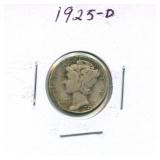 1925-D Mercury Silver Dime