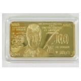 24k Gold-Plated $100 Trump Bar