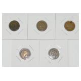 (5) Indian Head Cents