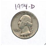 1954-D Washington Silver Quarter