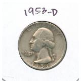 1953-D Washington Silver Quarter