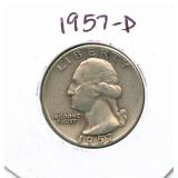 1957-D Washington Silver Quarter