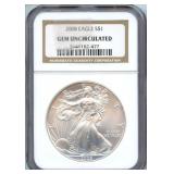 2008 $1 Silver Eagle ASE Coin NGC GEM