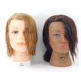 2 Vintage Mannequin Heads
