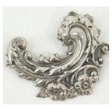 Vintage Silver-Tone Raised Brooch