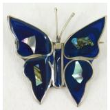 Mexico Sterling Enamel Butterfly Brooch