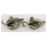 Vintage Flower Sterling Silver Earrings