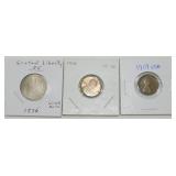 3 U.S. Coins: 1909-V.D.B. Lincoln Wheat Cent,