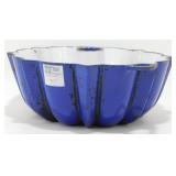 Vintage Cast Iron Blue Enamel Bundt Pan