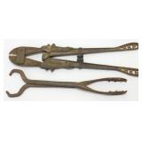 2 Vintage Tools HKP 1892 Porter Bolt Cutter & Pig