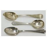 3 Sterling Spoons - 1 w/ Damage on the End, 52.4