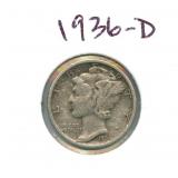 1936-D Mercury Silver Dime