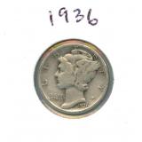 1936 Mercury Silver Dime