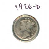 1926-D Mercury Silver Dime