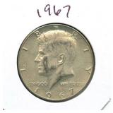 1967 Kennedy Silver Half Dollar - 40% Silver