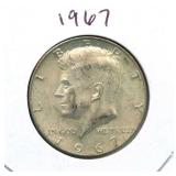 1967 Kennedy Silver Half Dollar - 40% Silver