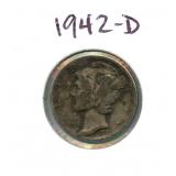1942-D Mercury Silver Dime