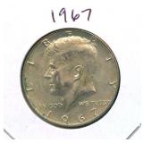 1967 Kennedy Silver Half Dollar - 40% Silver