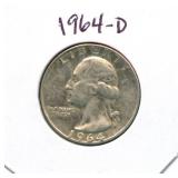 1964-D Washington Silver Quarter