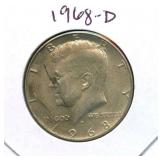 1968-D Kennedy Silver Half Dollar - 40% Silver