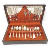 * Vintage Tudor Plate Flatware in Wooden Box
