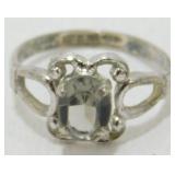 Vintage Sterling Silver Smoky Quartz Ring - Size