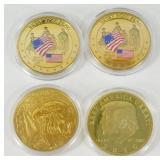 4 Collectible Patriot Gold Colored Coins