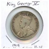 1919 Canadian Silver Half - King George V