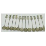 Set of 12 Vintage Demitasse Spoons with Etched