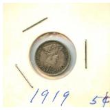 1919 Canada Five Cent - Silver