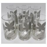 ** 8 Vintage Libbey Glass Company Platinum Leaves