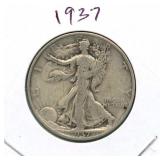 1937 Walking Liberty Silver Half Dollar