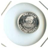 One Gram Silver Round - ï¿½VIPCoinsï¿½, .999 Fine