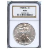 1998 U.S. Silver Eagle - NGC MS 69