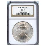 2000 U.S. Silver Eagle - NGC MS 69