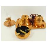 * Solid Copper Lamp with Shade & Copper Tray