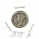 1939-P Mercury Silver Dime