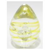 Egg Yellow Swirl Glass Paperweight