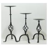 * Set of 3 Metal Black Candle Holders