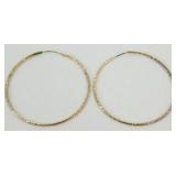 Gold Over Sterling Hammered Hoop Earrings