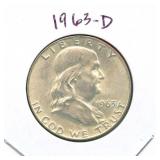 1963-D Franklin Silver Half Dollar