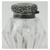 Lead Crystal Inkwell with Silver Lid