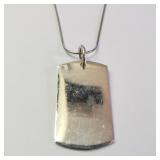 Silver Engravable Tag Necklace (Length: 18