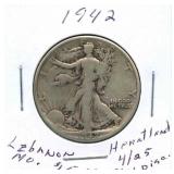 1942 Walking Liberty Silver Half Dollar