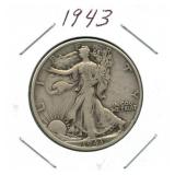 1943 Walking Liberty Silver Half Dollar