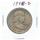1948-D Franklin Silver Half Dollar